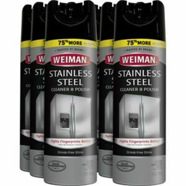 Weiman Cleaner, S.Stl, Aerosol, 17Oz WMN49ACT